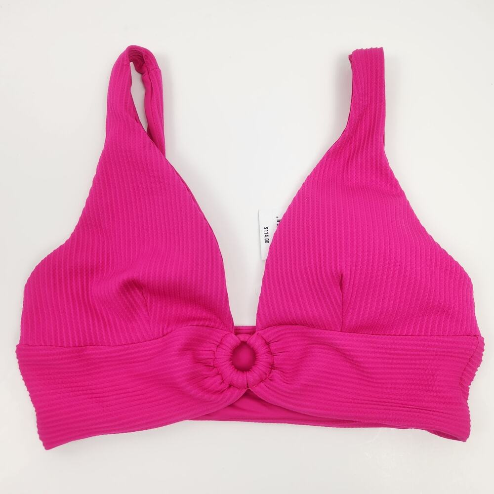 L*Space Fisher Bikini Top in Bougainvillea Pink Size DD NWT - Picture 2 of 5